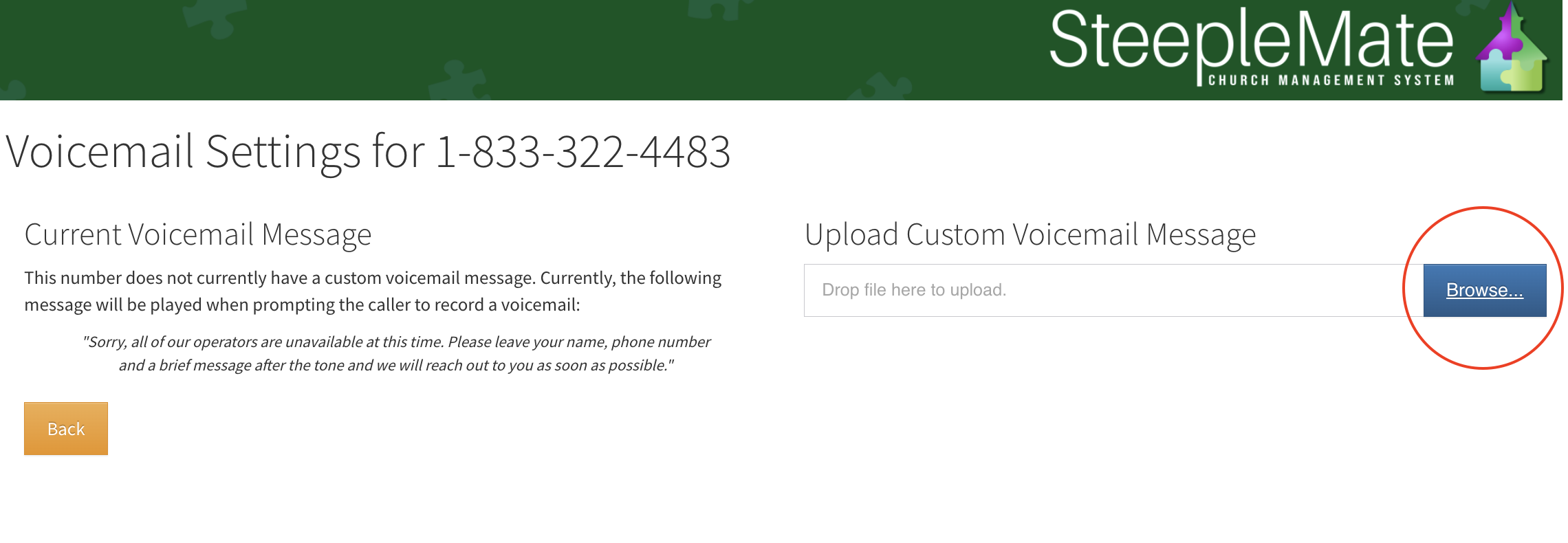 How to set up voicemail in SteepleMate